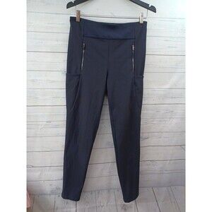 Athleta Legging Pants Size 8 Zip Pockets Black Stretch RN# 54023